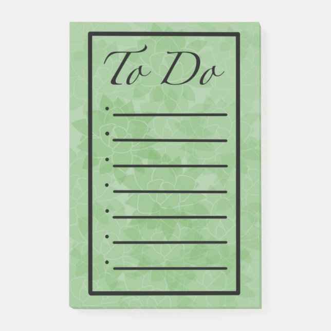 Bloco De Notas To Do List with Pointy Succulents (Frente)