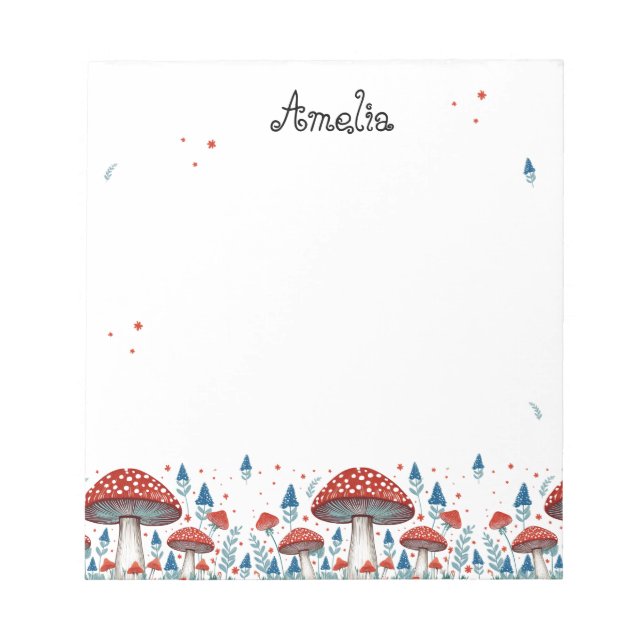 Bloco De Notas Toadstool Whimsical Personalizada (Frente)