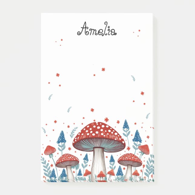 Bloco De Notas Toadstool Whimsical Personalizada (Frente)