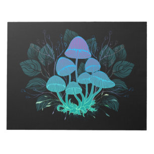 Bloco De Notas Toadstools em arbustos