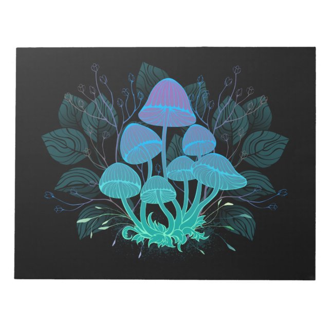 Bloco De Notas Toadstools em arbustos (Frente)