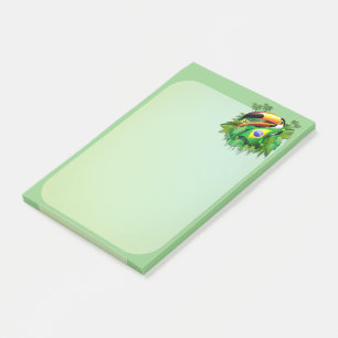 Bloco De Notas Toco Toucan com bandeira do Brasil