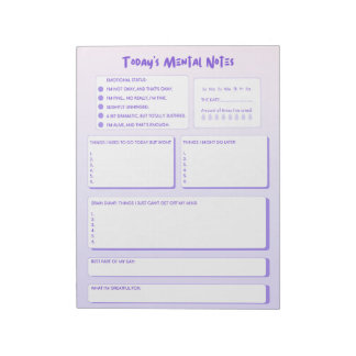 Bloco De Notas Today's Mental Notes Notepad 