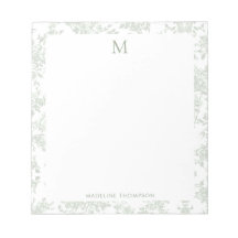 Toile Botânico Clássico Monograma Verde Sage