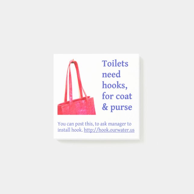 Bloco De Notas Toilets need hooks, for coat & purse-Post-It Notes (Frente)