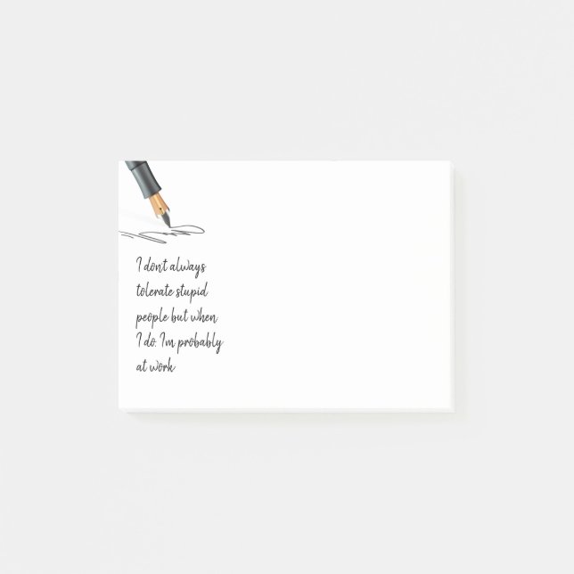 Bloco De Notas Tolerância divertida Pessoas estúpidas no trabalho (Frente)