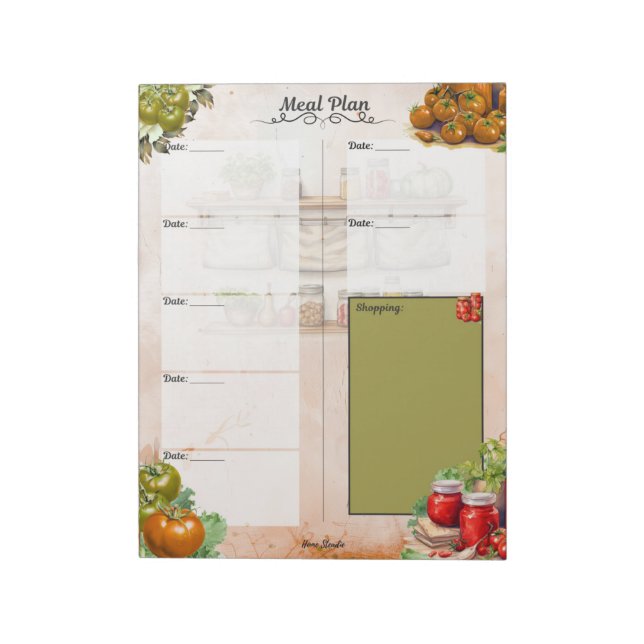 Bloco De Notas Tomato Paste Blank Meal Planner (Invertido)