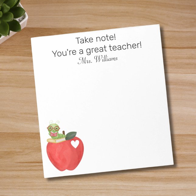 Bloco De Notas Tome nota do seu professor de excelente, Apreciaçã (Criador carregado)