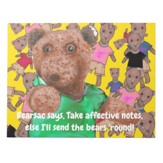 Bloco De Notas Tome notas efetivas, senão eu mando o urso.