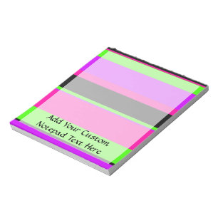 Bloco De Notas Tonal Rosa Quente e Roxo Strips Moderno Design