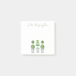 Bloco De Notas Topiário Verde de Aquarela