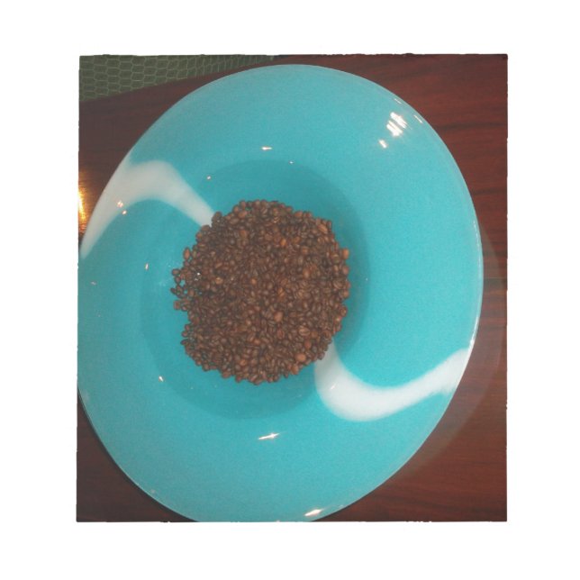 Bloco De Notas Toque do mar: Uma tigela ciana de café (Frente)