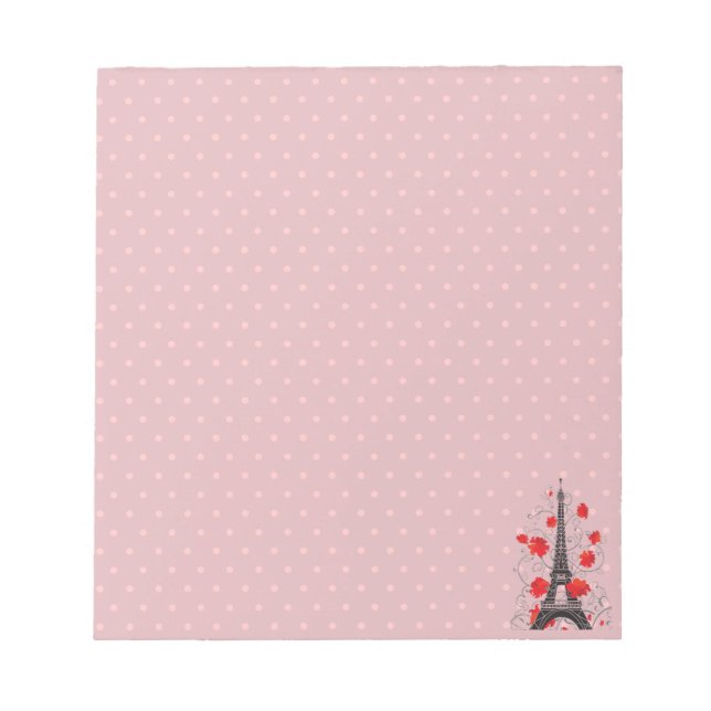 Bloco De Notas Torre Eiffel de Paris silhueta elegante e sofistic (Frente)