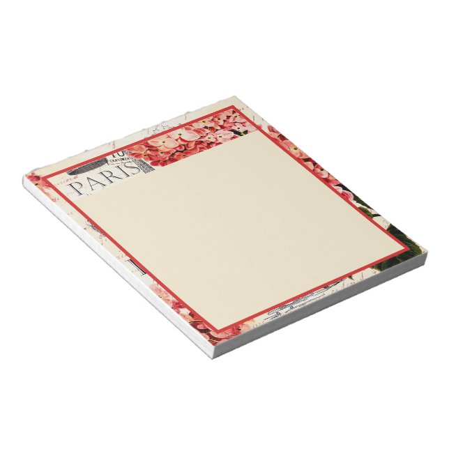 Bloco De Notas Torre Eiffel e hydrangea (Inclinado)