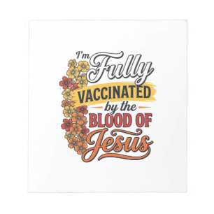 Bloco De Notas Totalmente Vacinado pelo Sangue de Jesus Camisa De