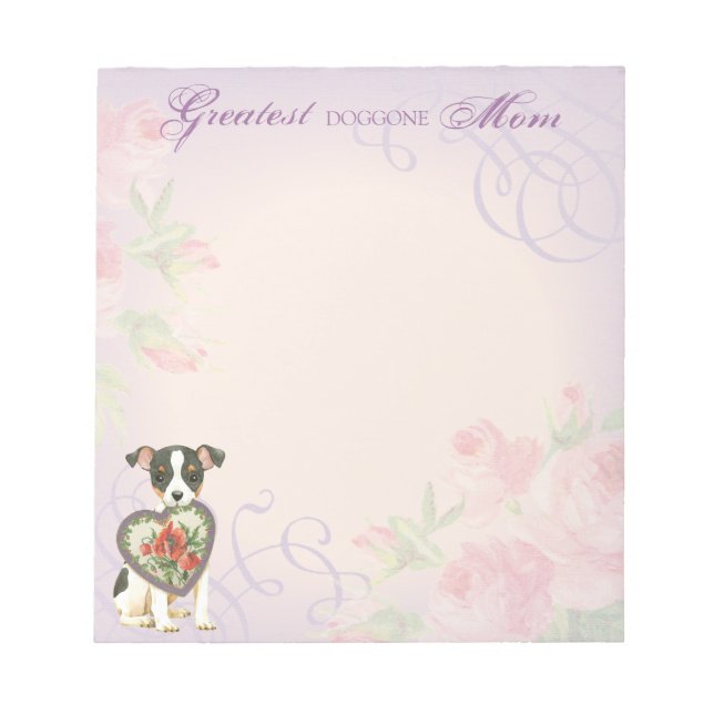 Bloco De Notas Toy Fox Terrier Heart Mãe Notepad (Frente)