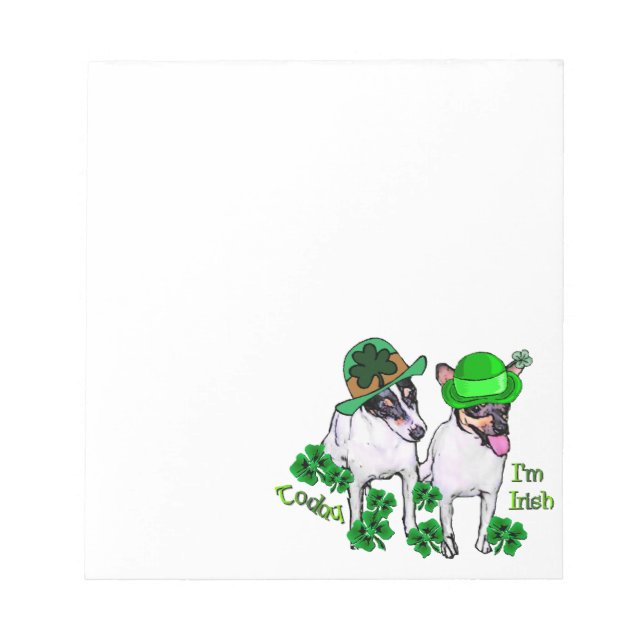 Bloco De Notas Toy Fox Terrier St Pattys (Frente)