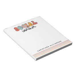 Bloco De Notas Trabalhador Social Retroativo Personalizado