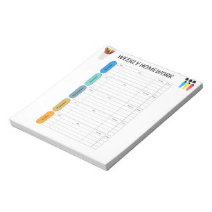 BLOCO DE NOTAS TRABALHO DE CASA SEMANAL
