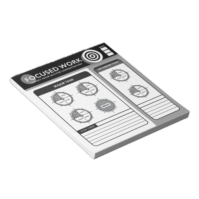 Bloco De Notas Trabalho Focado | Horas Alvo (Inclinado)