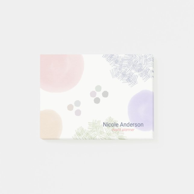 Bloco De Notas Traço de Abstrato de Pincel de Pastel Cortado (Frente)