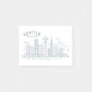 Bloco De Notas Traço de Seattle Skyline