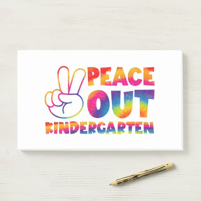 Bloco De Notas Tranquilize O Jardim De Infância Tie Dye No Dia Pa (Na mesa)