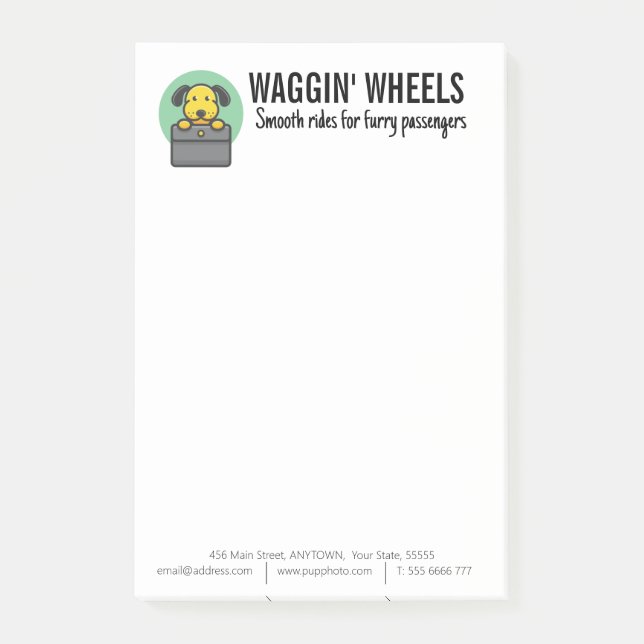 Bloco De Notas Transporte de Cães Personalizado (Frente)