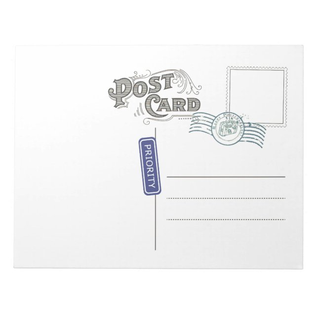 Bloco de notas traseiro do cartão postal (Frente)