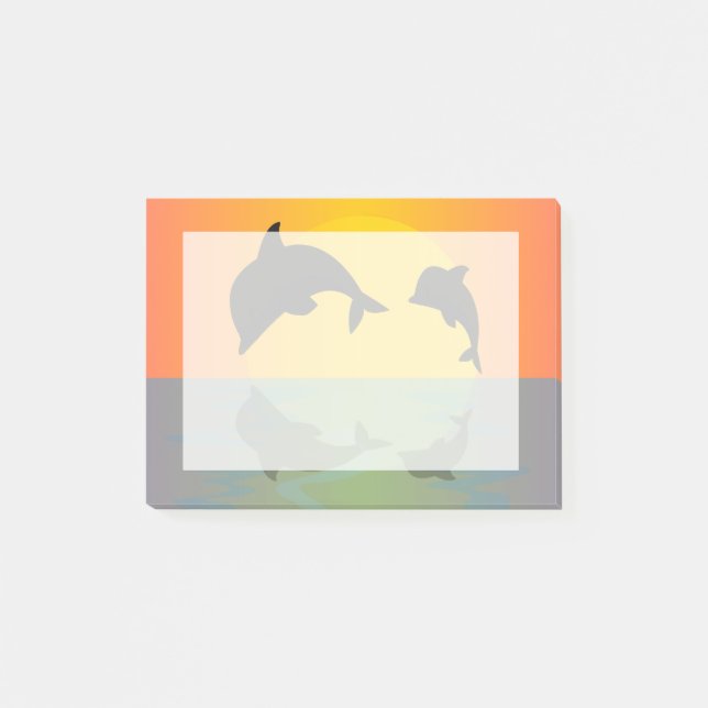 Bloco De Notas Trava golfinhos no Sunset (Frente)
