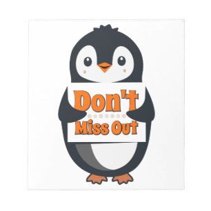 Bloco De Notas Travesseiro Penguin Don't Miss Out