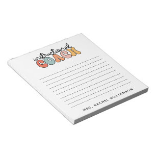 Bloco De Notas Treinador educacional Treinador Personalizado Retr