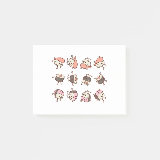 Bloco De Notas Treino de Exercícios com Sushi (Frente)