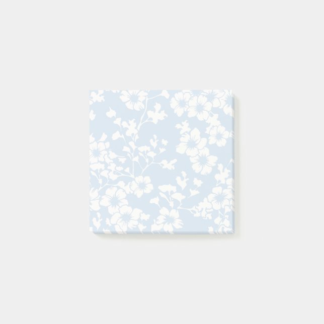 Bloco De Notas Treliça Floral - Azul Pó (Frente)