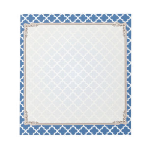 Bloco De Notas Treliça marroquina do azulejo dos azuis cobaltos