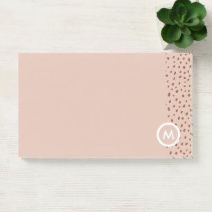 Bloco De Notas Trendy Beige Monograma com Terracotta Boho Brown