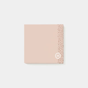 Bloco De Notas Trendy Beige Monograma com Terracotta Boho Brown