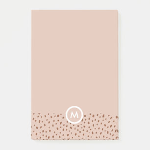 Bloco De Notas Trendy Beige Monograma com Terracotta Boho Brown
