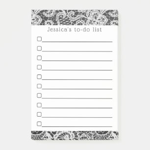Bloco De Notas Trendy Chalkboard & Vintage White Lace