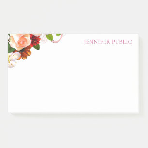 Bloco De Notas Trendy Colorful Watercolor Floral Modern Modelo
