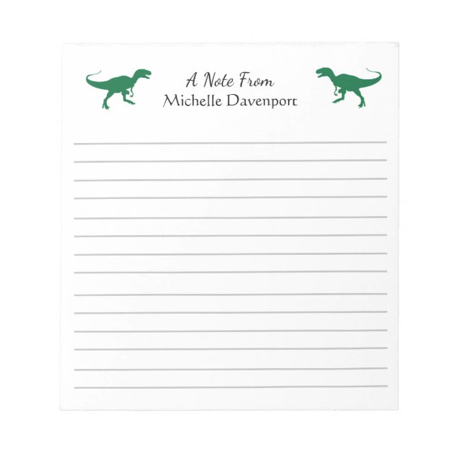 Bloco De Notas Trendy Dinosaur T-Rex Tyrannosaurus (Frente)