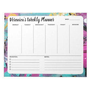 Bloco De Notas Trendy Fun Abstract Weekly To Do List Notepad