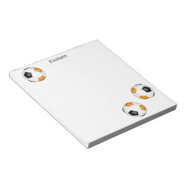 Bloco De Notas três bolas de futebol de laranja preto personaliza