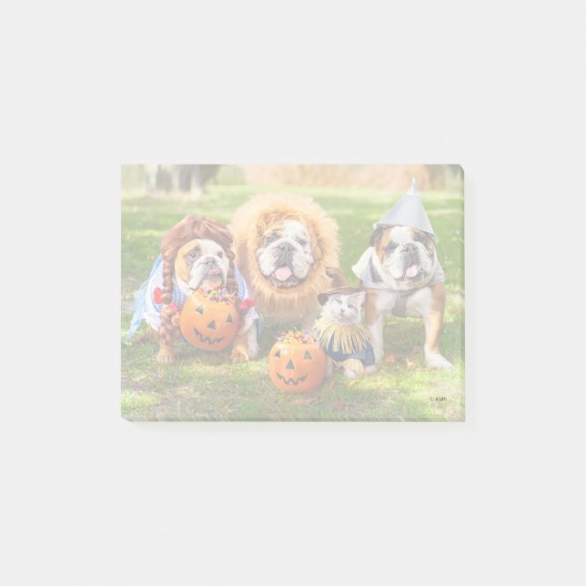 Bloco De Notas Três Bulldogs Vestidos (Frente)