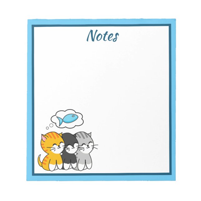 Bloco de Notas Três Gatinhos Fofos (Frente)
