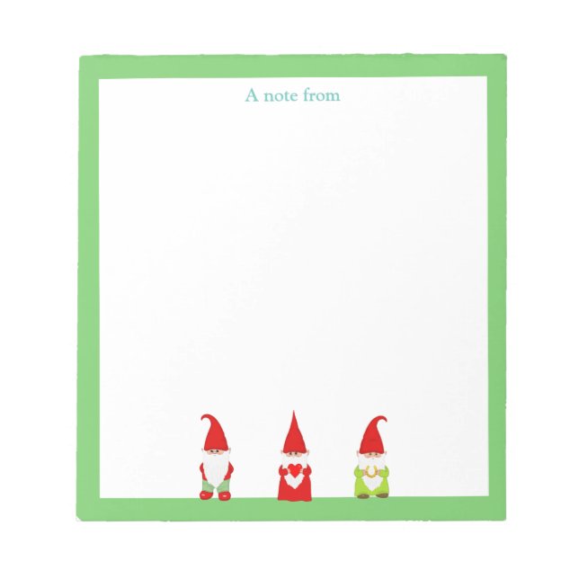 Bloco De Notas Três Gnomos com Quadro Verde Simples (Frente)