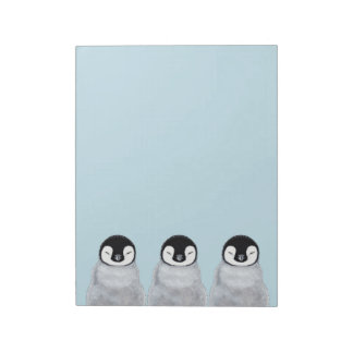 Bloco De Notas Três Pintinhos De Pinguim De Bebê Dormindo