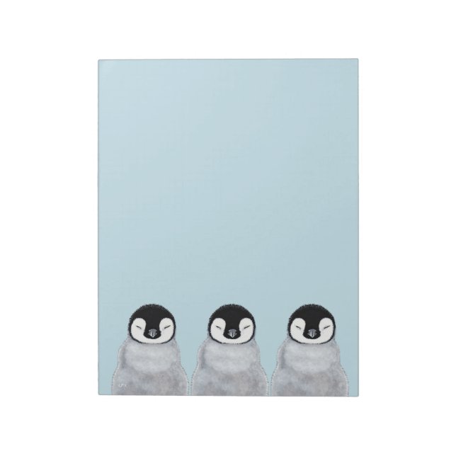 Bloco De Notas Três Pintinhos De Pinguim De Bebê Dormindo (Invertido)