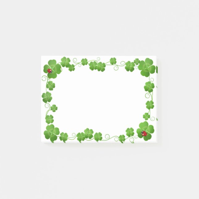 Bloco De Notas Trevos de Quatro Folhas & Joaninhas Post-it Nota (Frente)