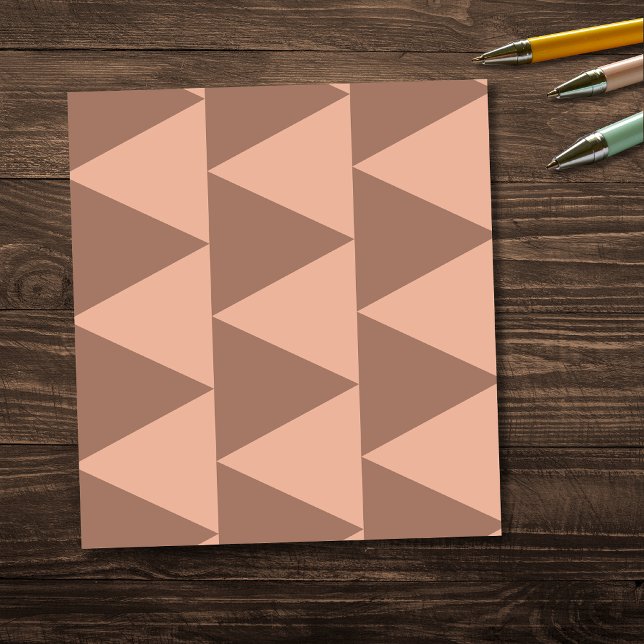 Bloco De Notas Triângulos Grandes Geométricos Mocha Mousse Rosa D (Criador carregado)